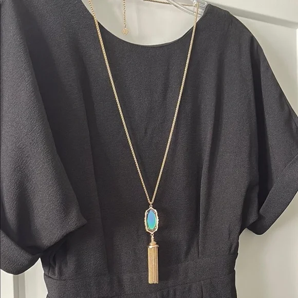 EUC [Kendra Scott] Everly Gold-Tone Iridescent Long Pendant Tassel Necklace - Picture 3 of 14